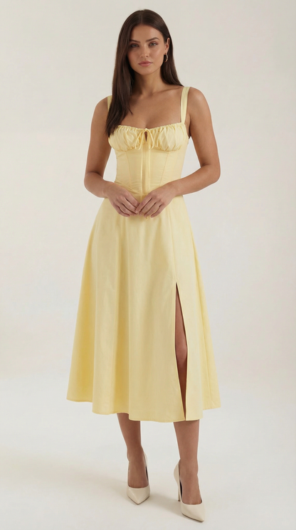 Abito Midi Donna con Allacciatura