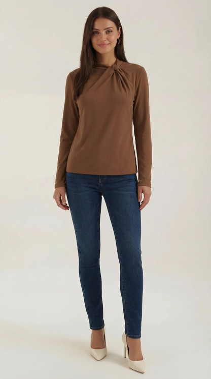 Blusa Donna con Nodo al Collo