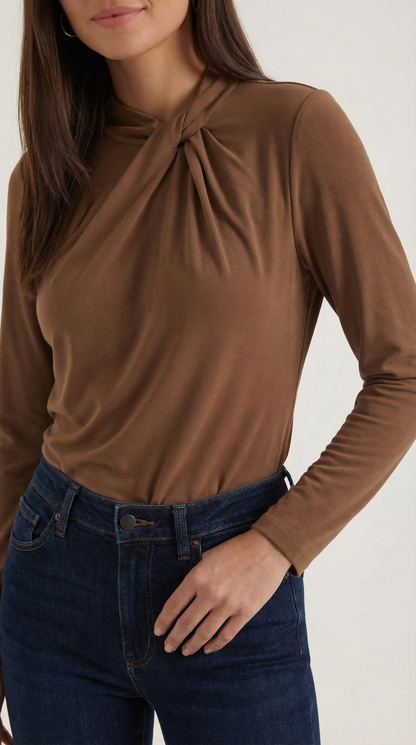 Blusa Donna con Nodo al Collo