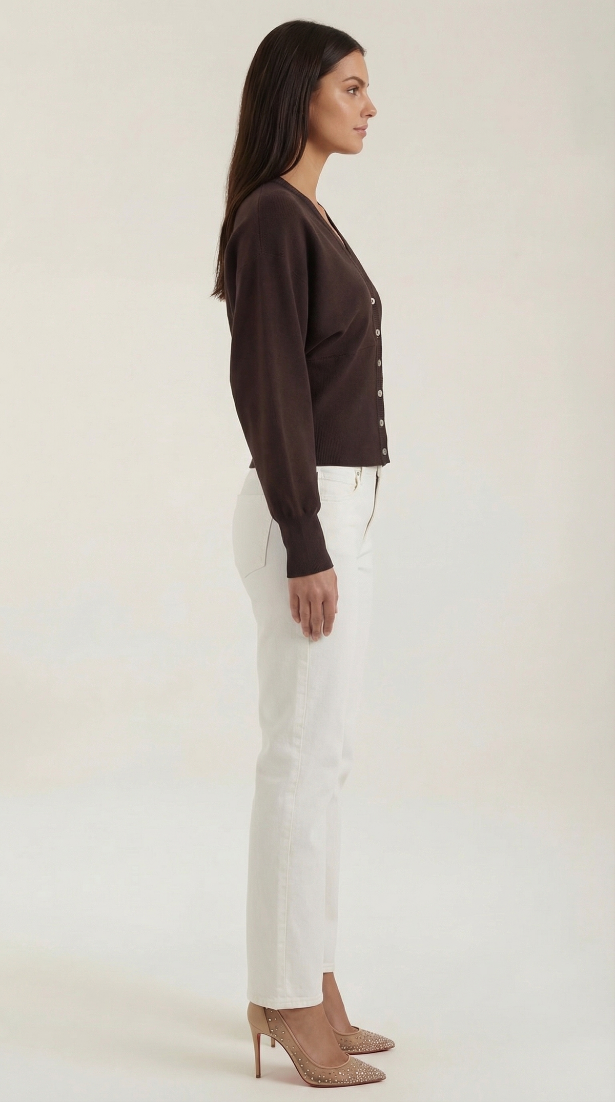 Cardigan Donna con Scollo a V Profondo
