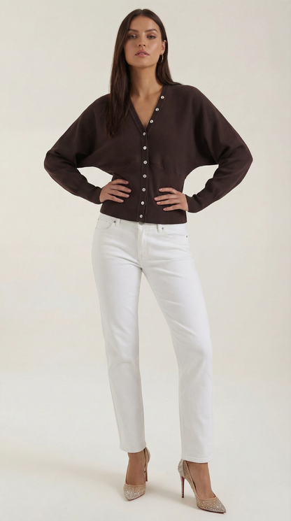 Cardigan Donna con Scollo a V Profondo