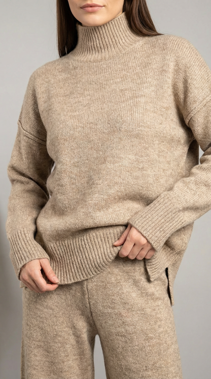 Set Donna Maglione Collo Alto e Pantaloni