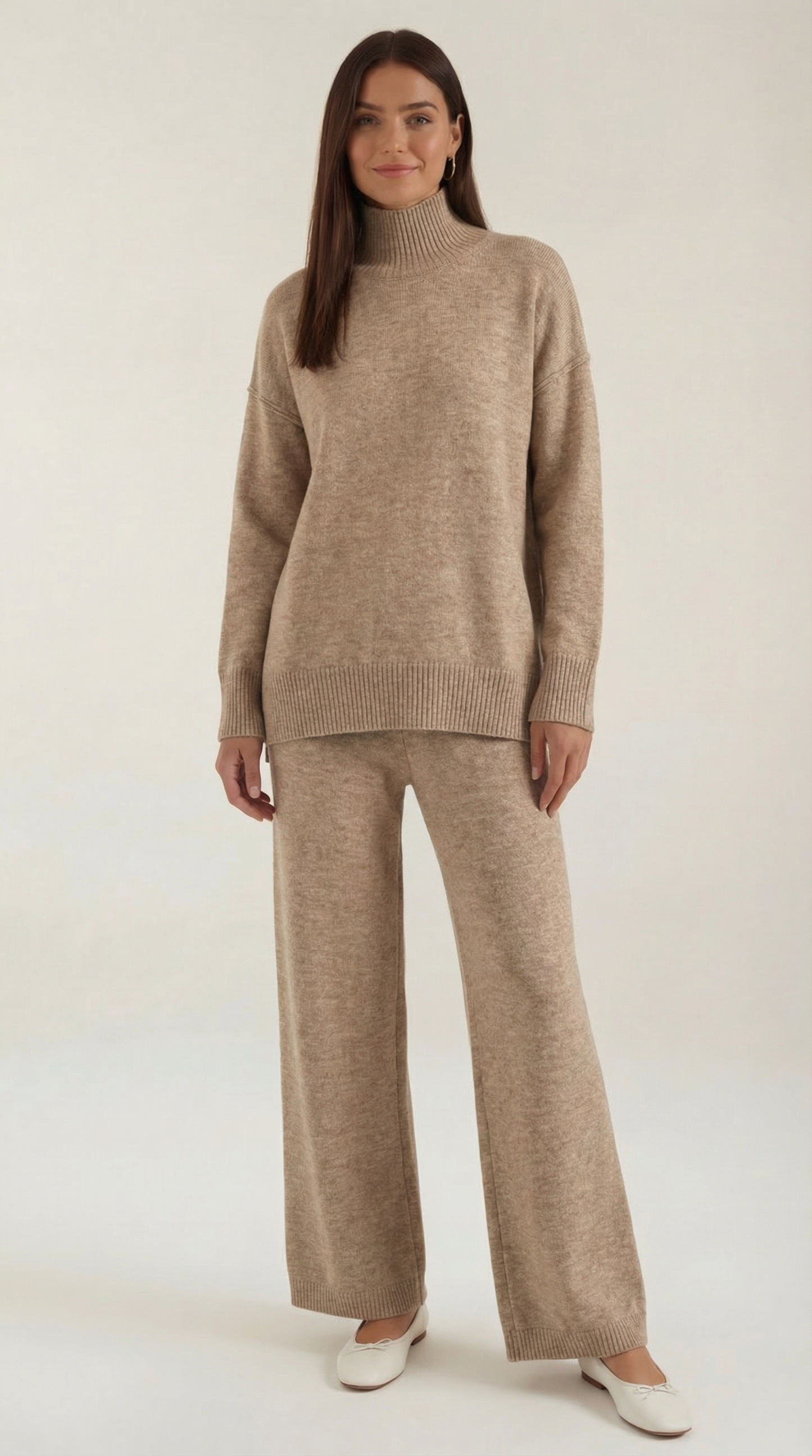 Set Donna Maglione Collo Alto e Pantaloni