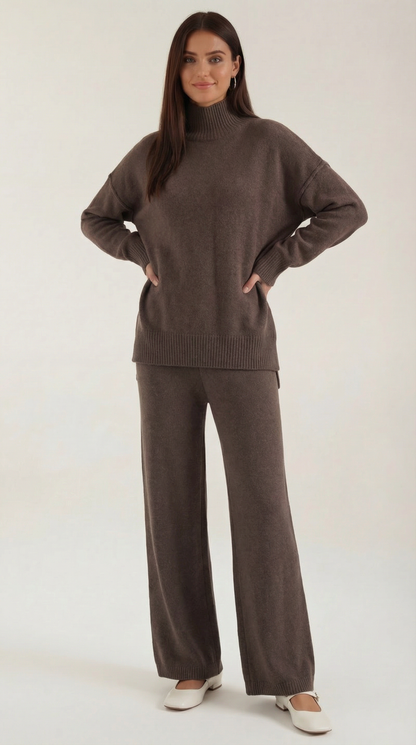 Set Donna Maglione Collo Alto e Pantaloni