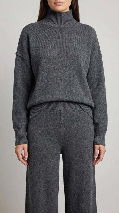 Set Donna Maglione Collo Alto e Pantaloni