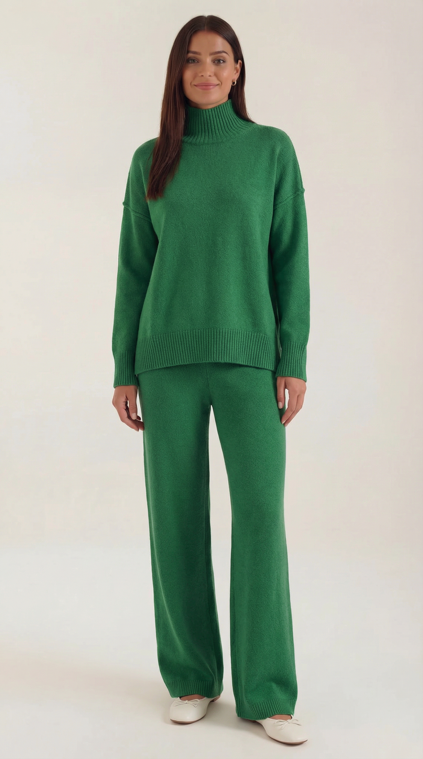 Set Donna Maglione Collo Alto e Pantaloni