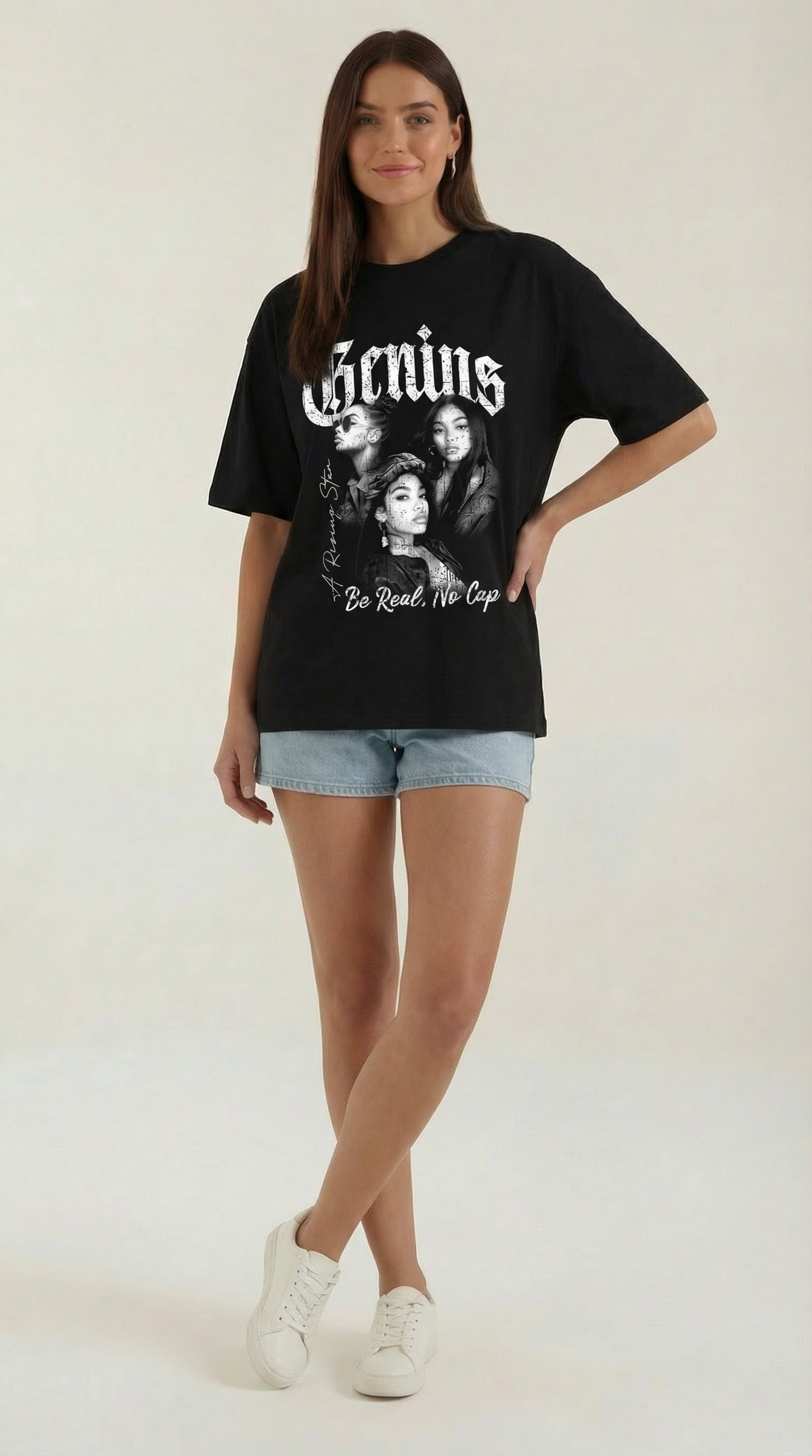 T-Shirt Oversize Donna con Stampa Grafica