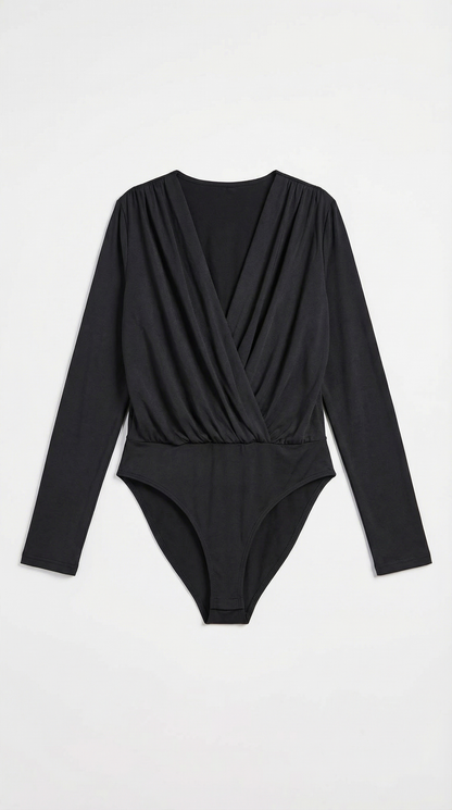 Body Donna con Scollo a V e Drappeggio