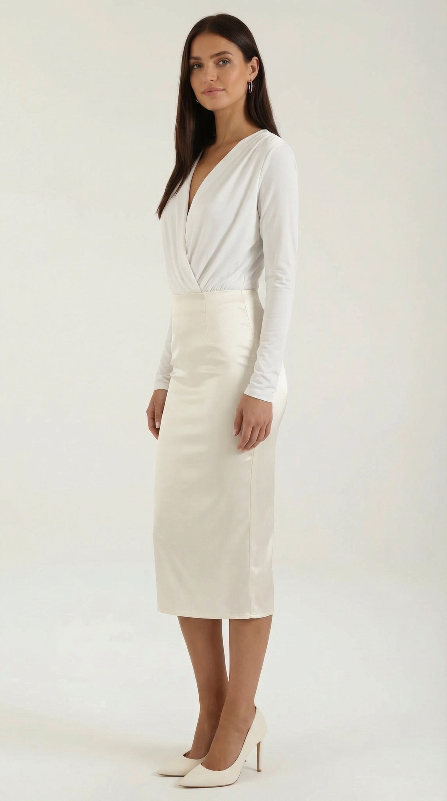 Body Donna con Scollo a V e Drappeggio