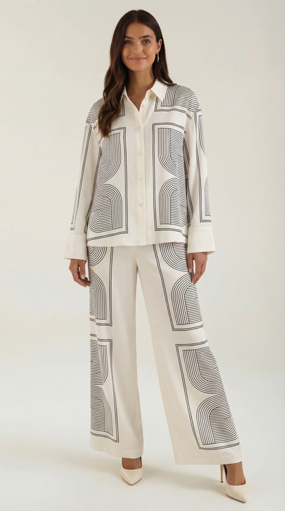 Camicia Donna con Stampa Grafica