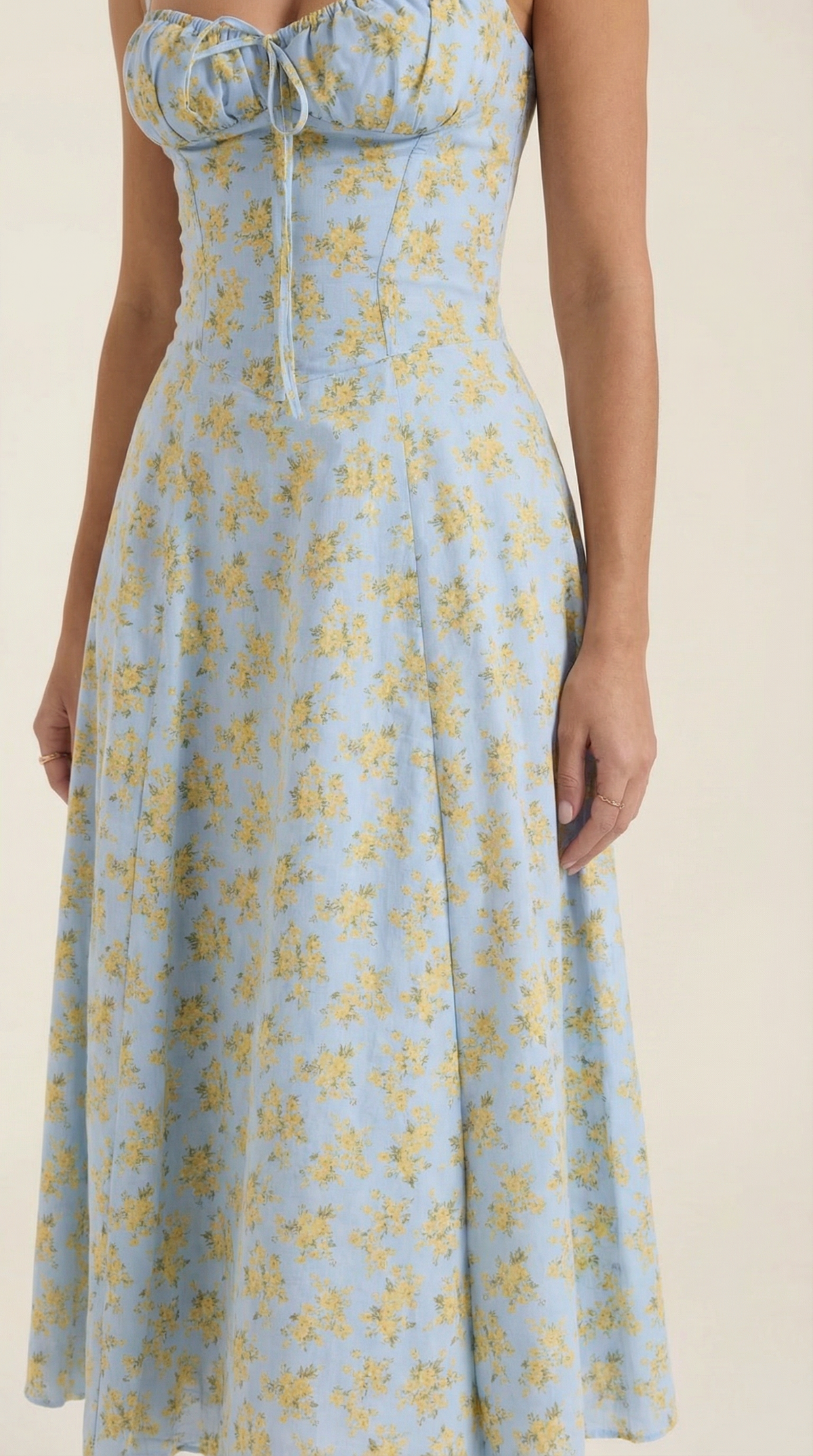 Abito Midi Donna Estivo con Scollo a Cuore
