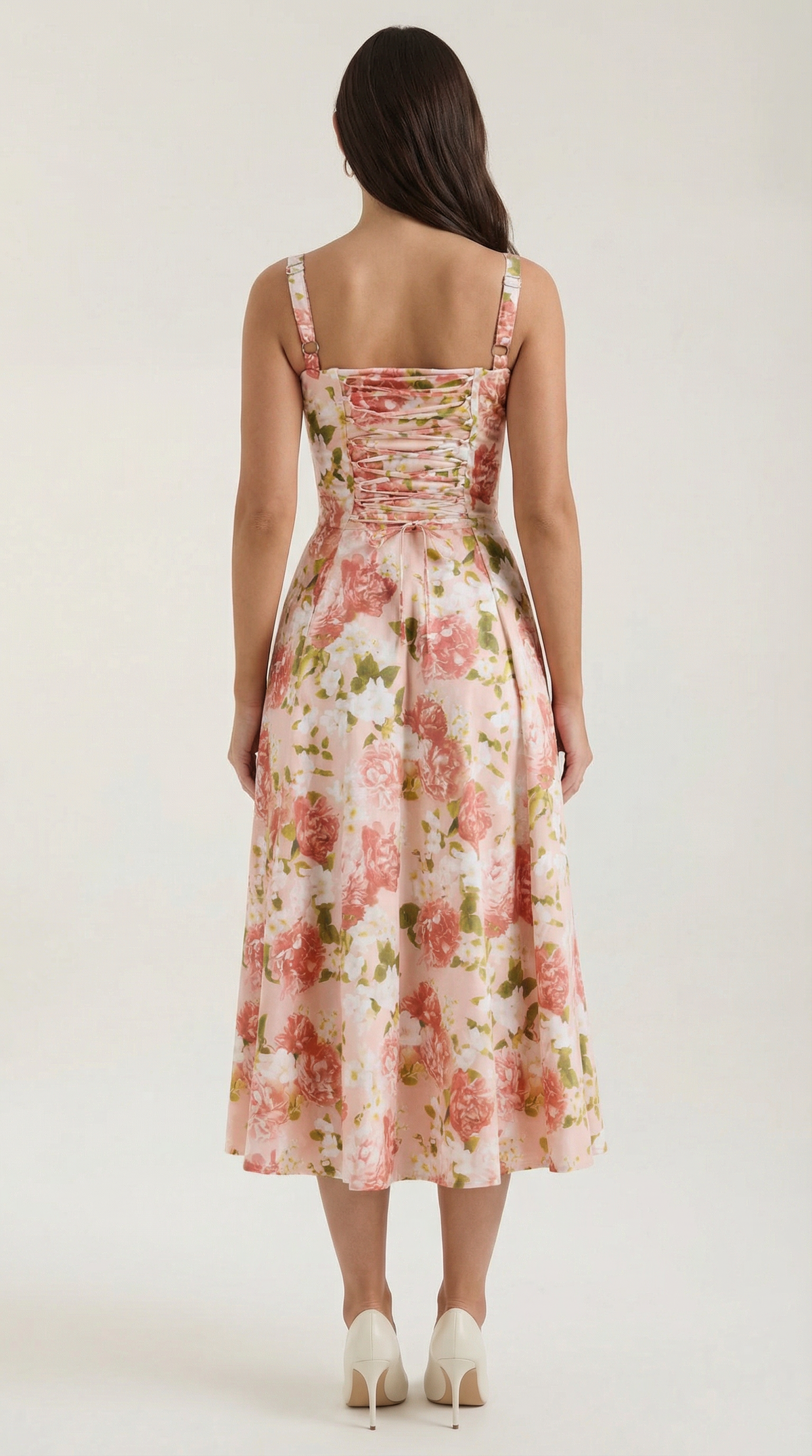 Abito Midi Donna Estivo con Scollo a Cuore