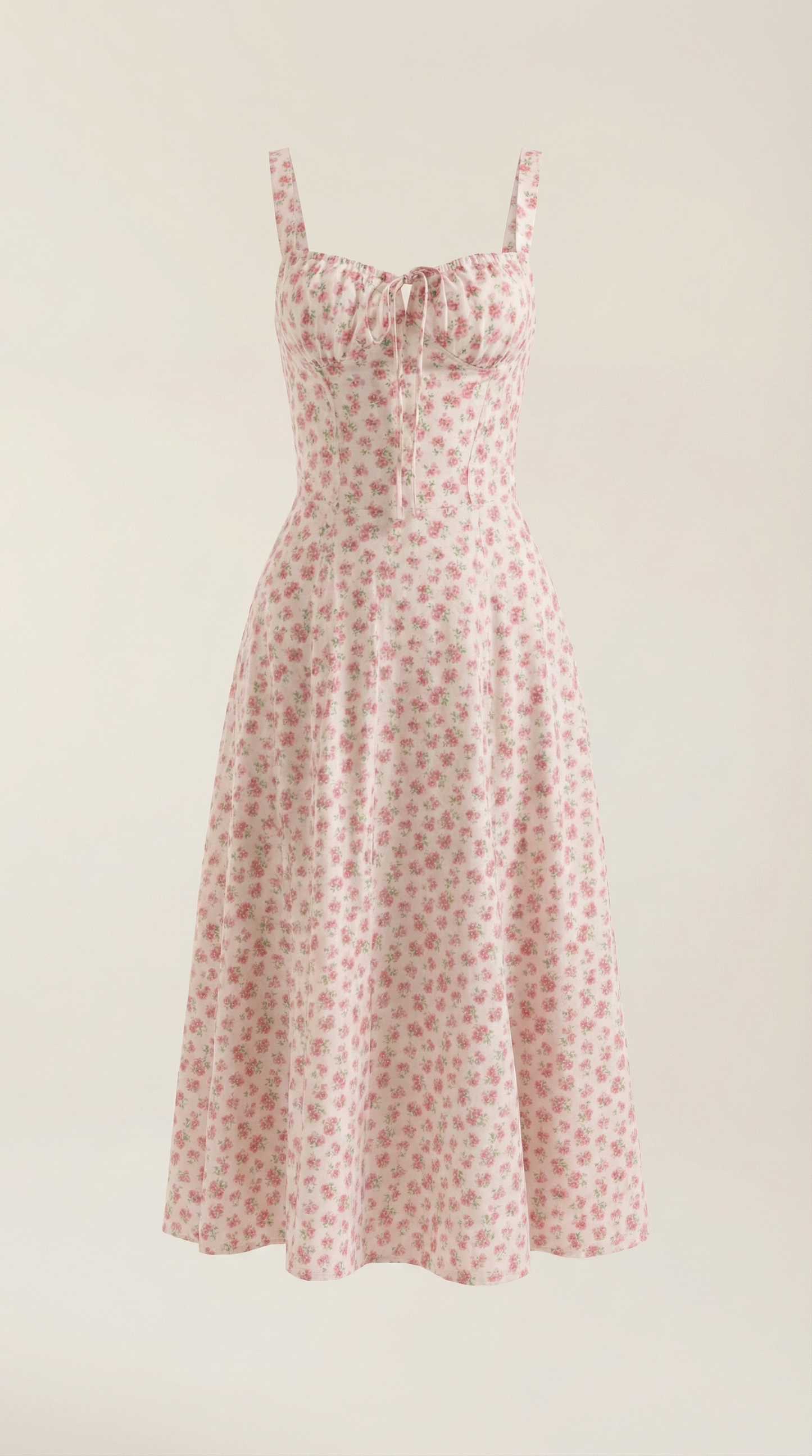 Abito Midi Donna Estivo con Scollo a Cuore