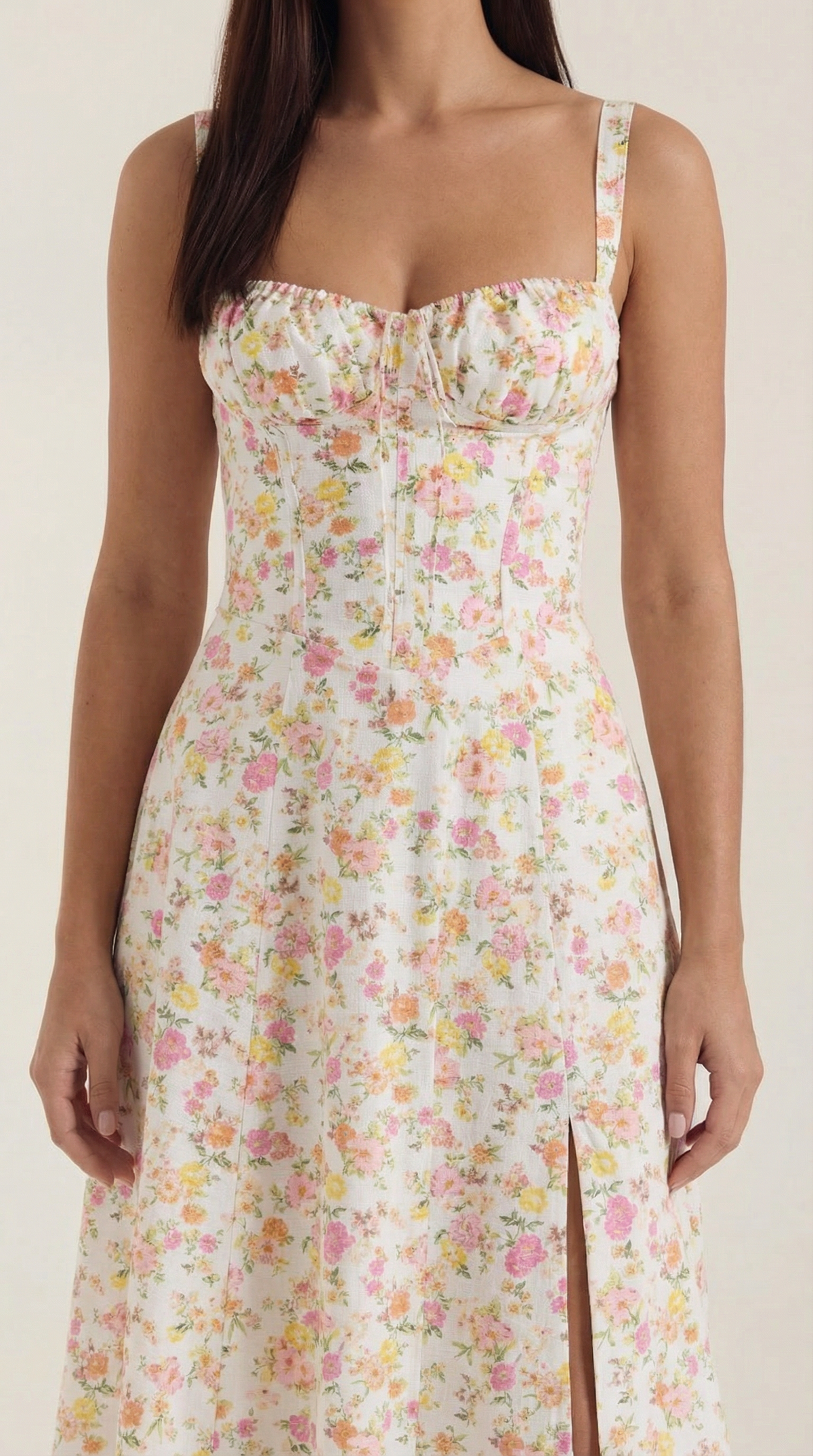 Abito Midi Donna Estivo con Scollo a Cuore