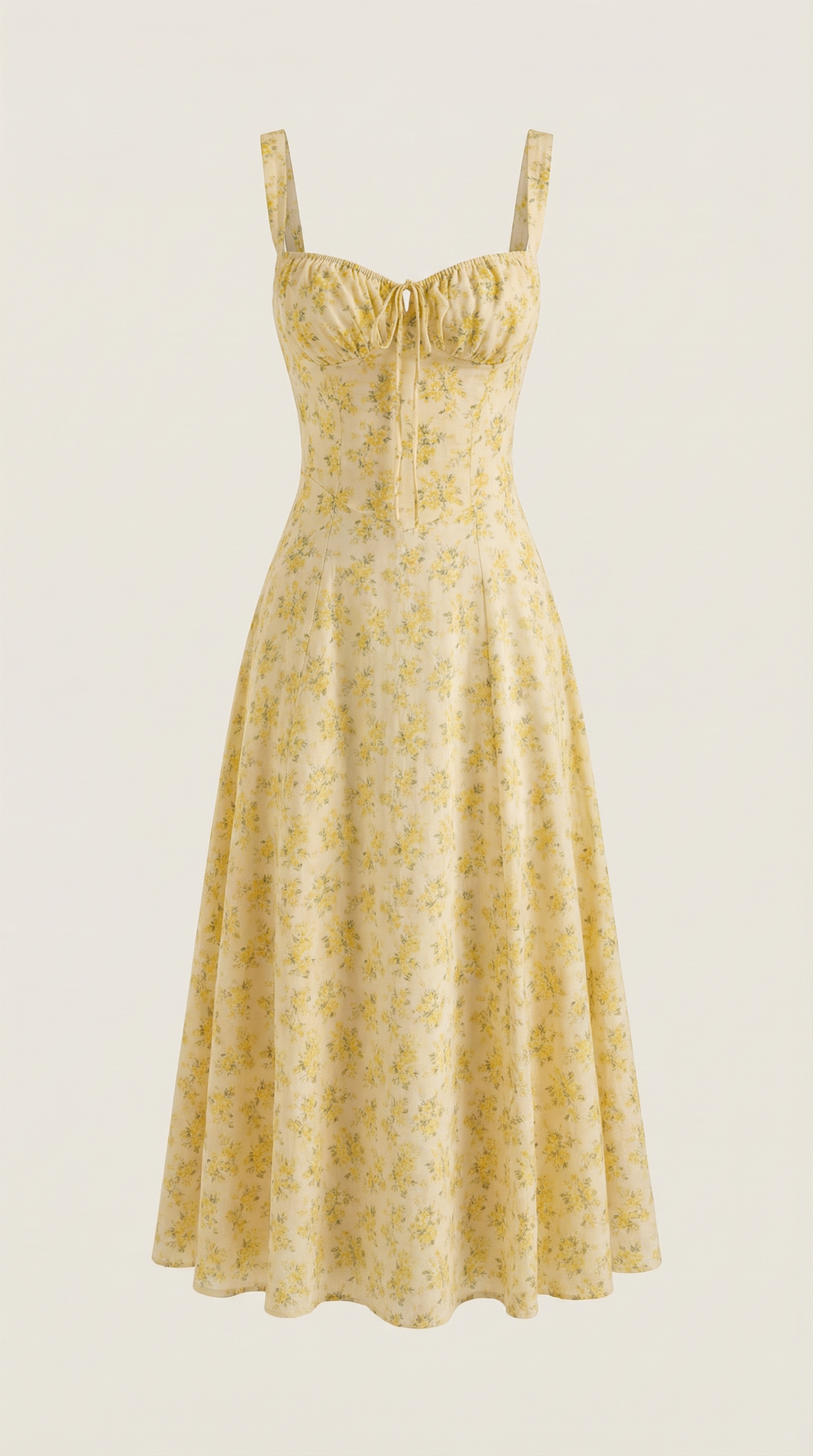 Abito Midi Donna Estivo con Scollo a Cuore