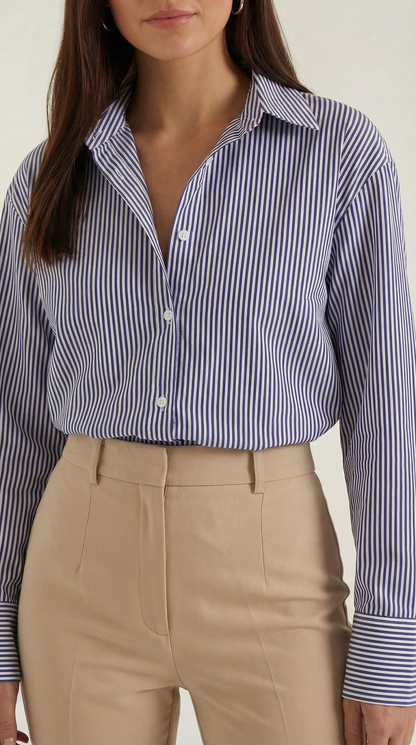 Blusa Donna a Righe in Popeline