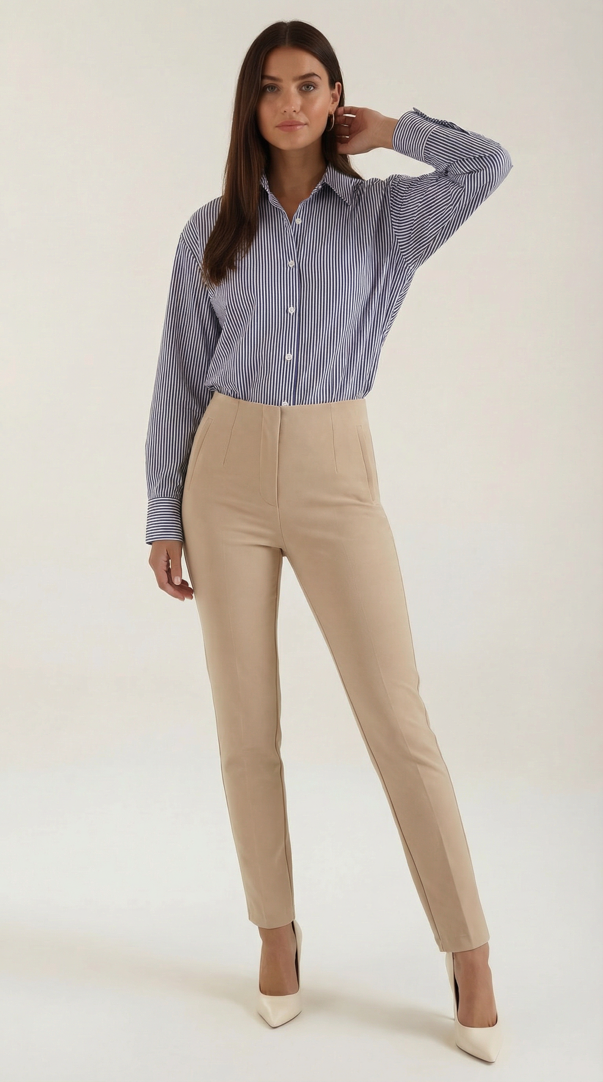 Blusa Donna a Righe in Popeline