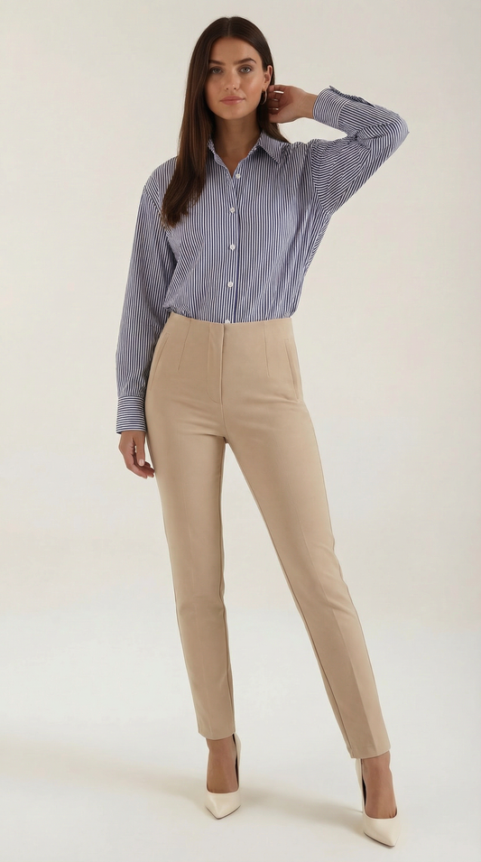 Blusa Donna a Righe in Popeline