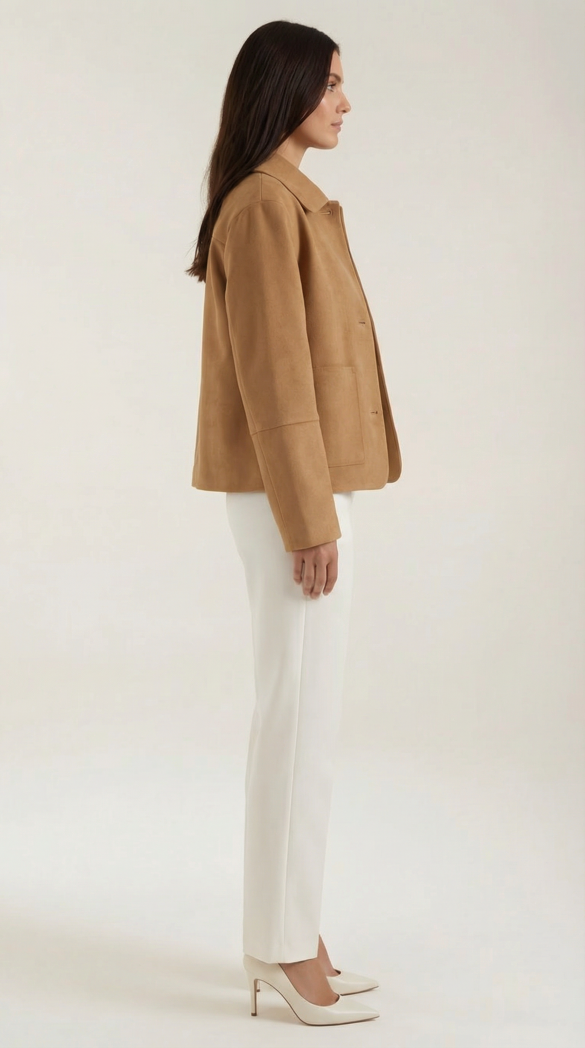 Giacca Cropped Donna Bottonata Leggera
