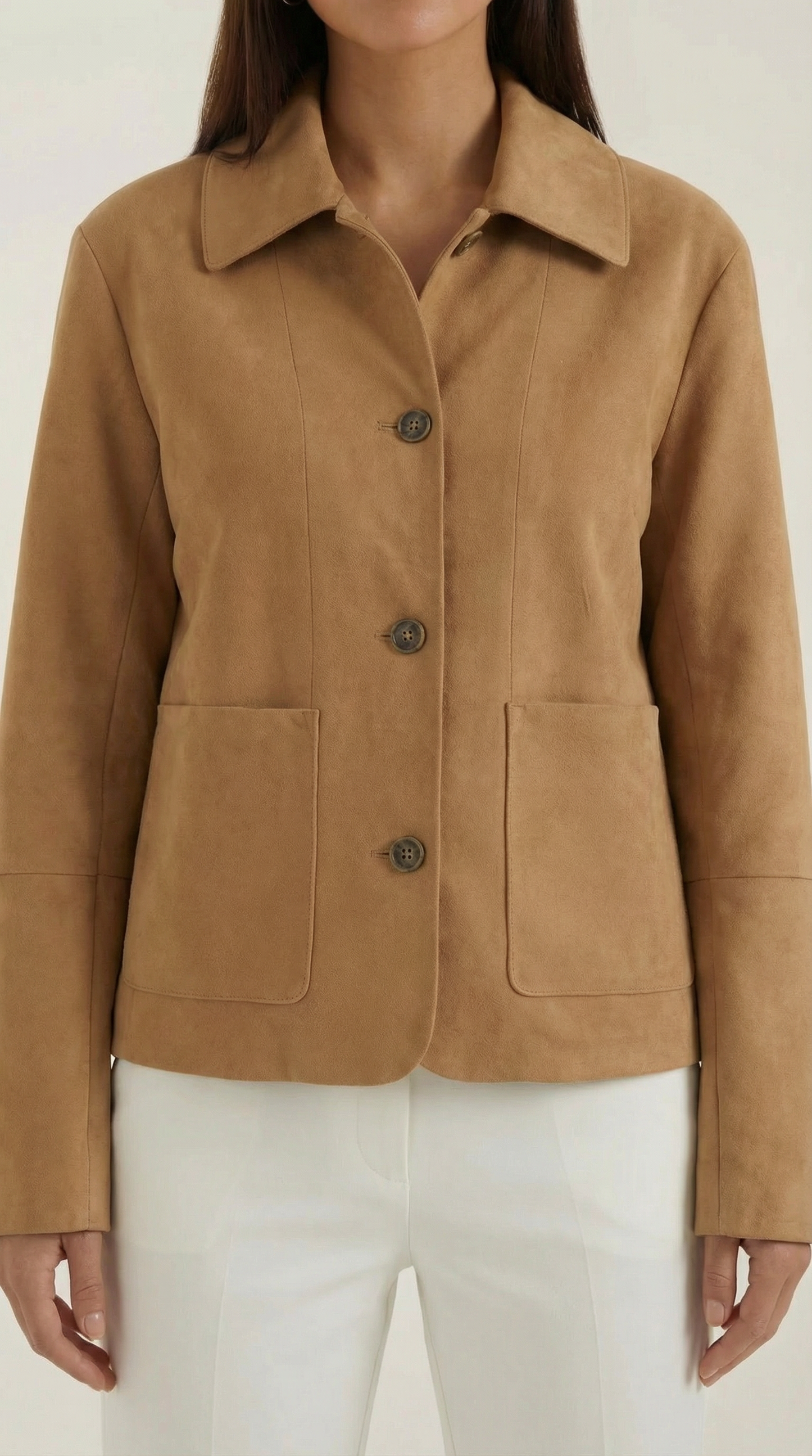 Giacca Cropped Donna Bottonata Leggera