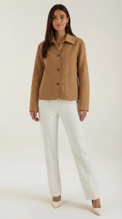 Giacca Cropped Donna Bottonata Leggera