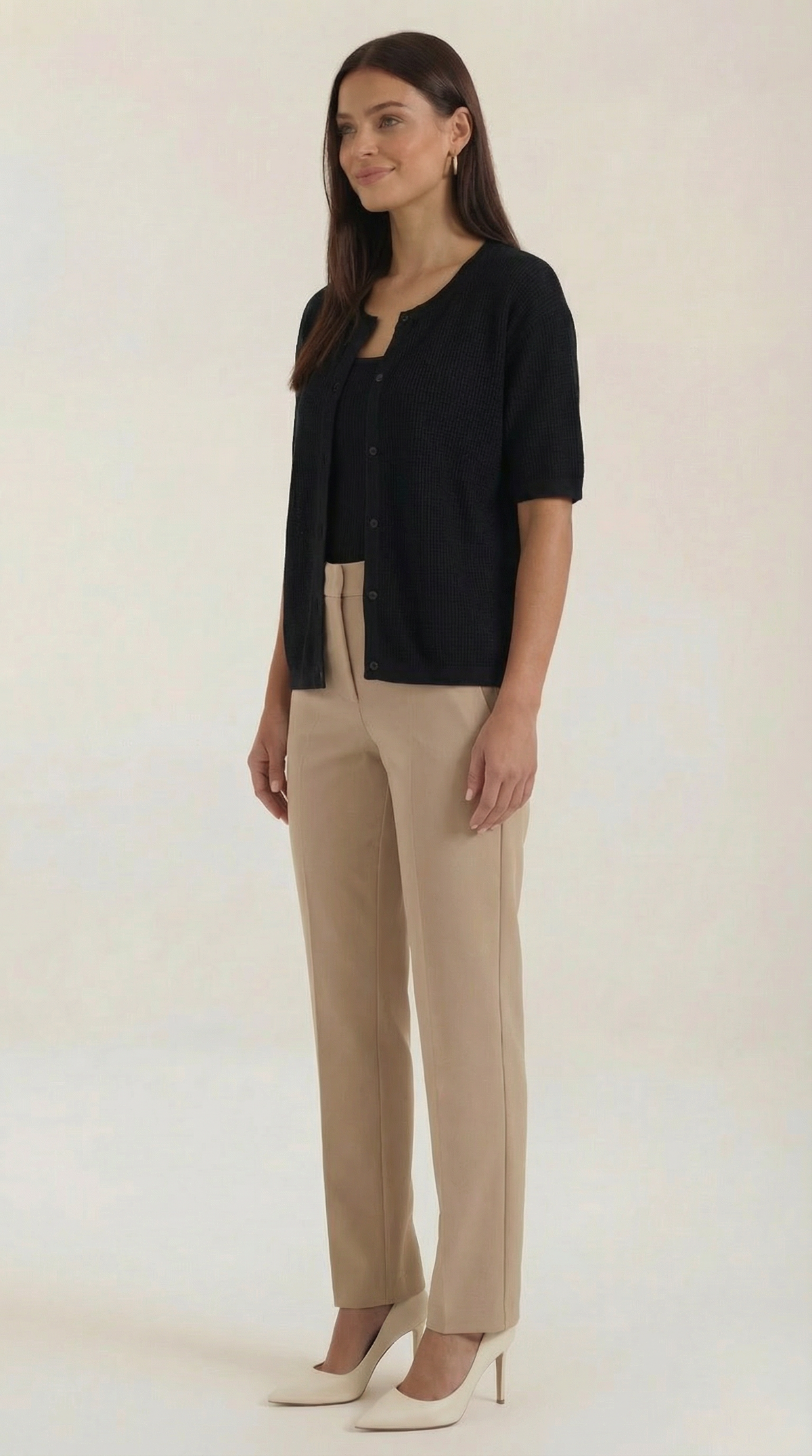 Cardigan Donna a Maniche Corte