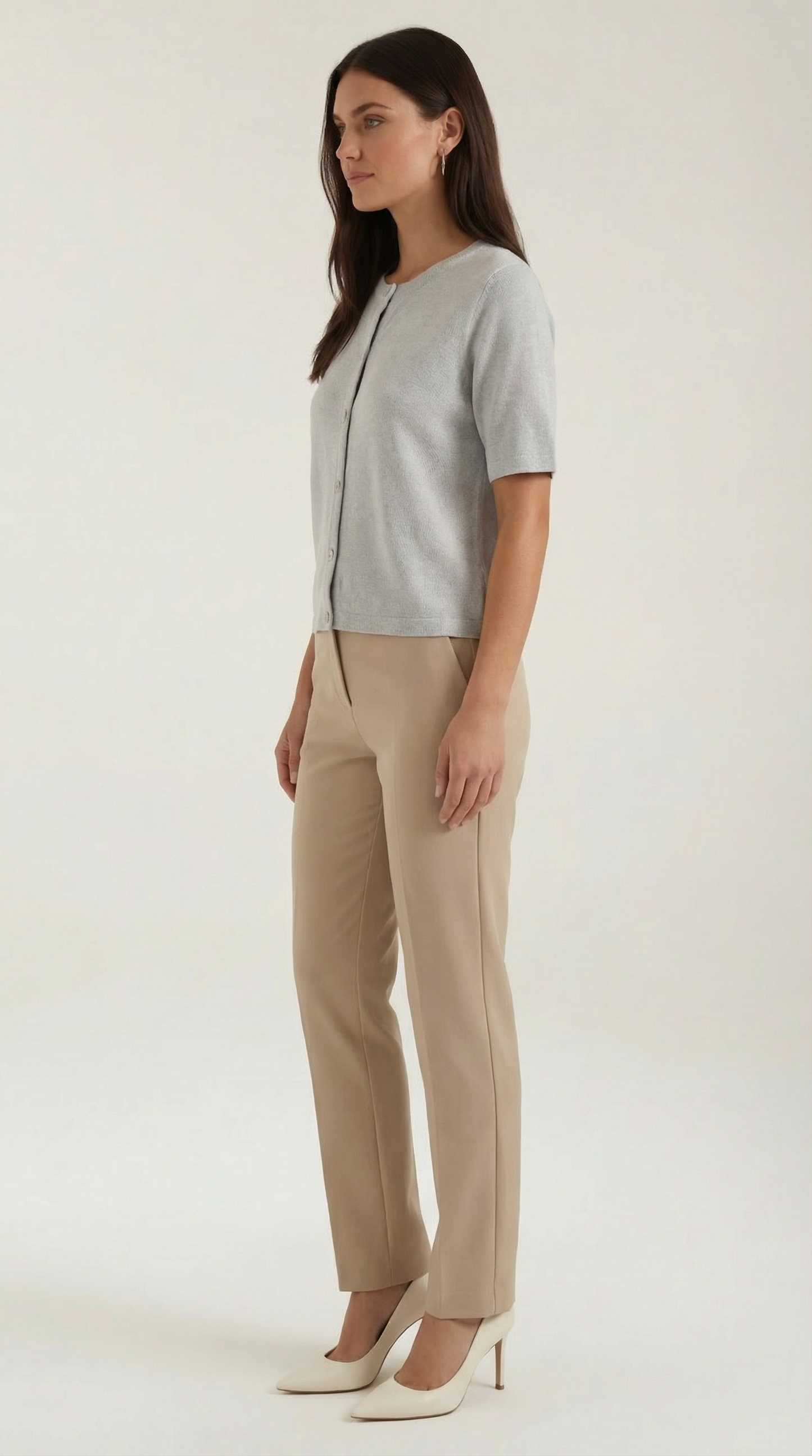 Cardigan Donna a Maniche Corte