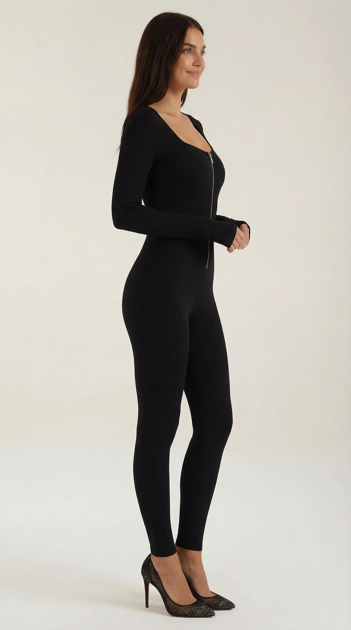 Body Donna Modellante con Zip Frontale