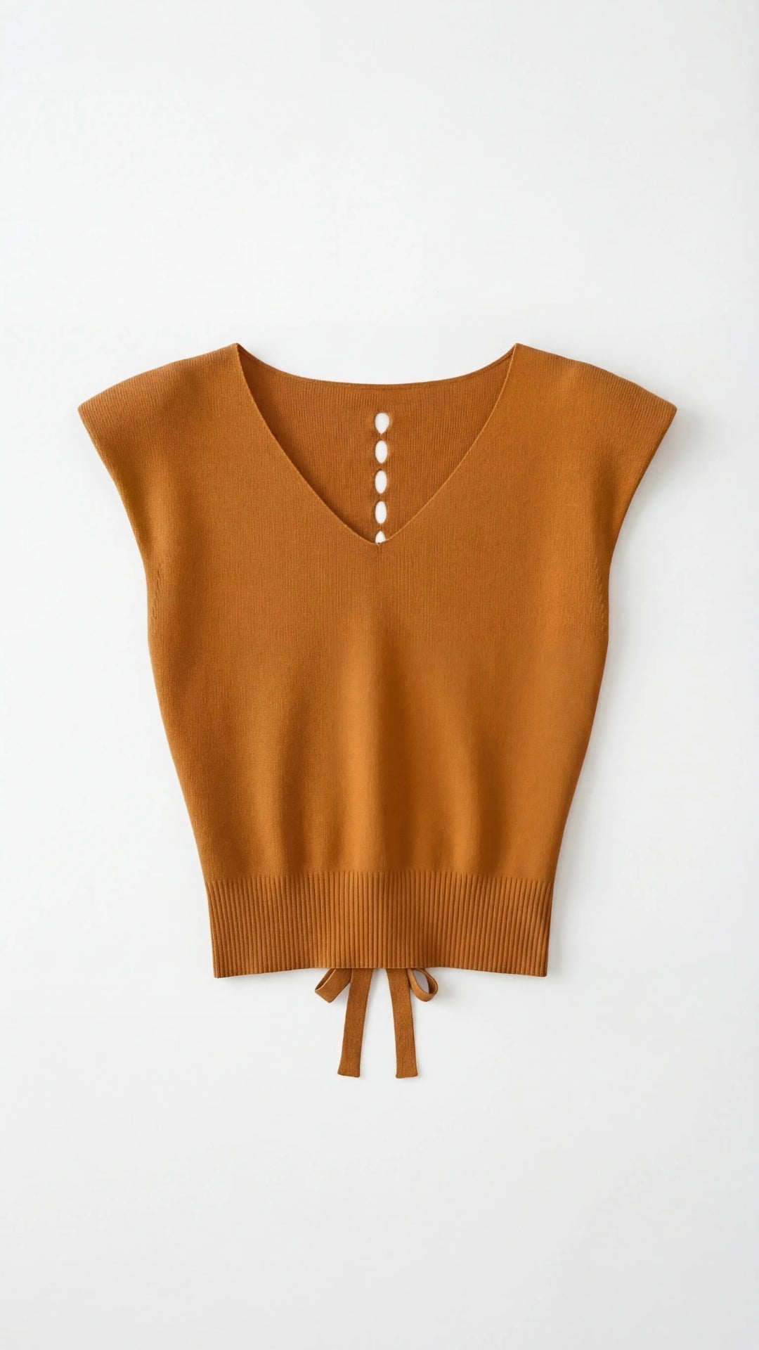 Top Donna a Costine con Scollo a V