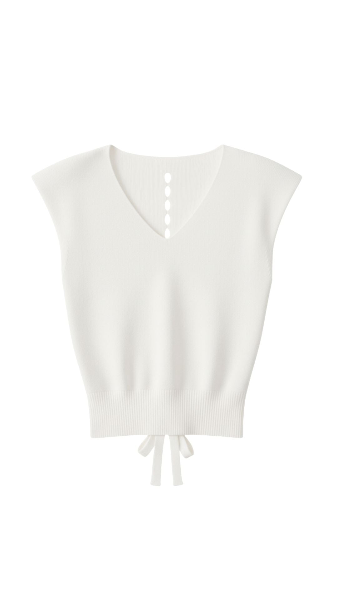Top Donna a Costine con Scollo a V