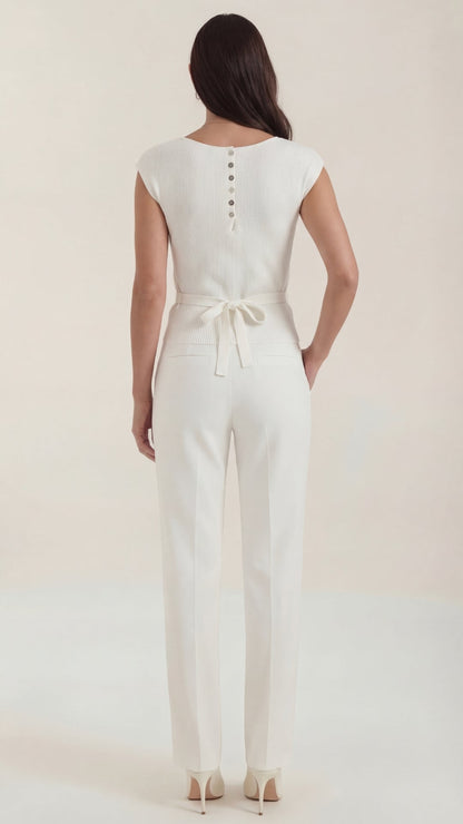 Top Donna a Costine con Scollo a V