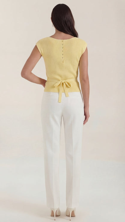 Top Donna a Costine con Scollo a V