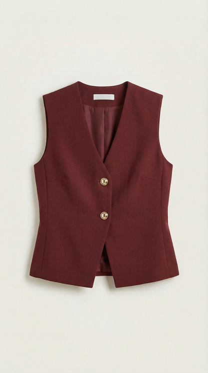 Gilet Donna in Maglia con Orlo Asimmetrico