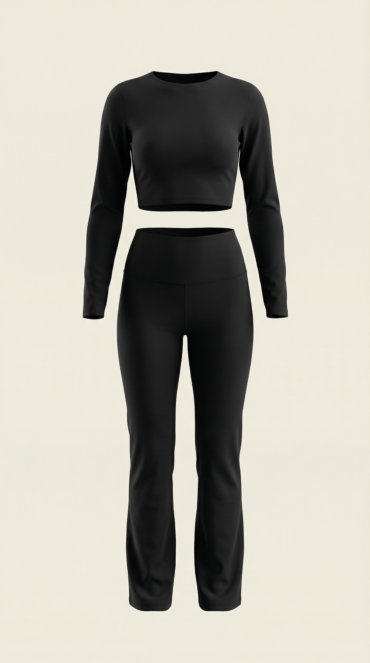 Completo Donna Giacca con Zip e Leggings Svasati