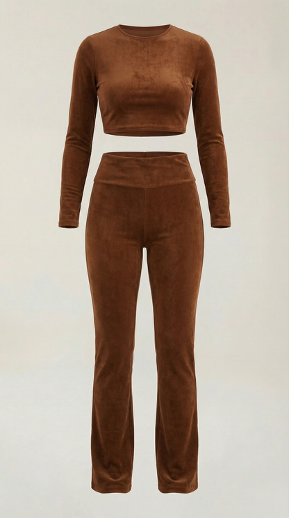Completo Donna Giacca con Zip e Leggings Svasati