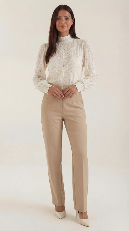 Blusa Donna Texturata Effetto Pizzo