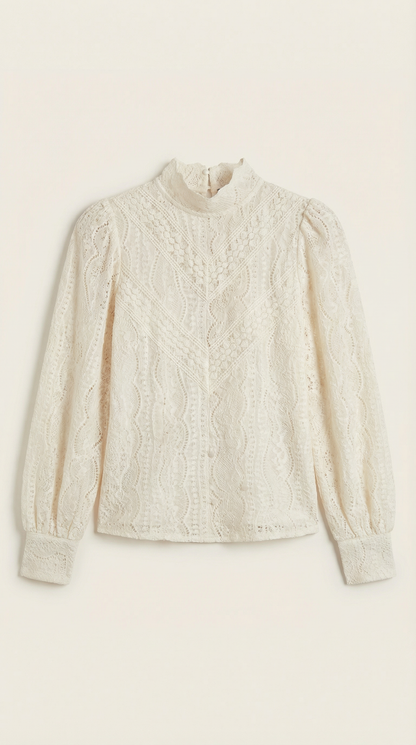 Blusa Donna Texturata Effetto Pizzo
