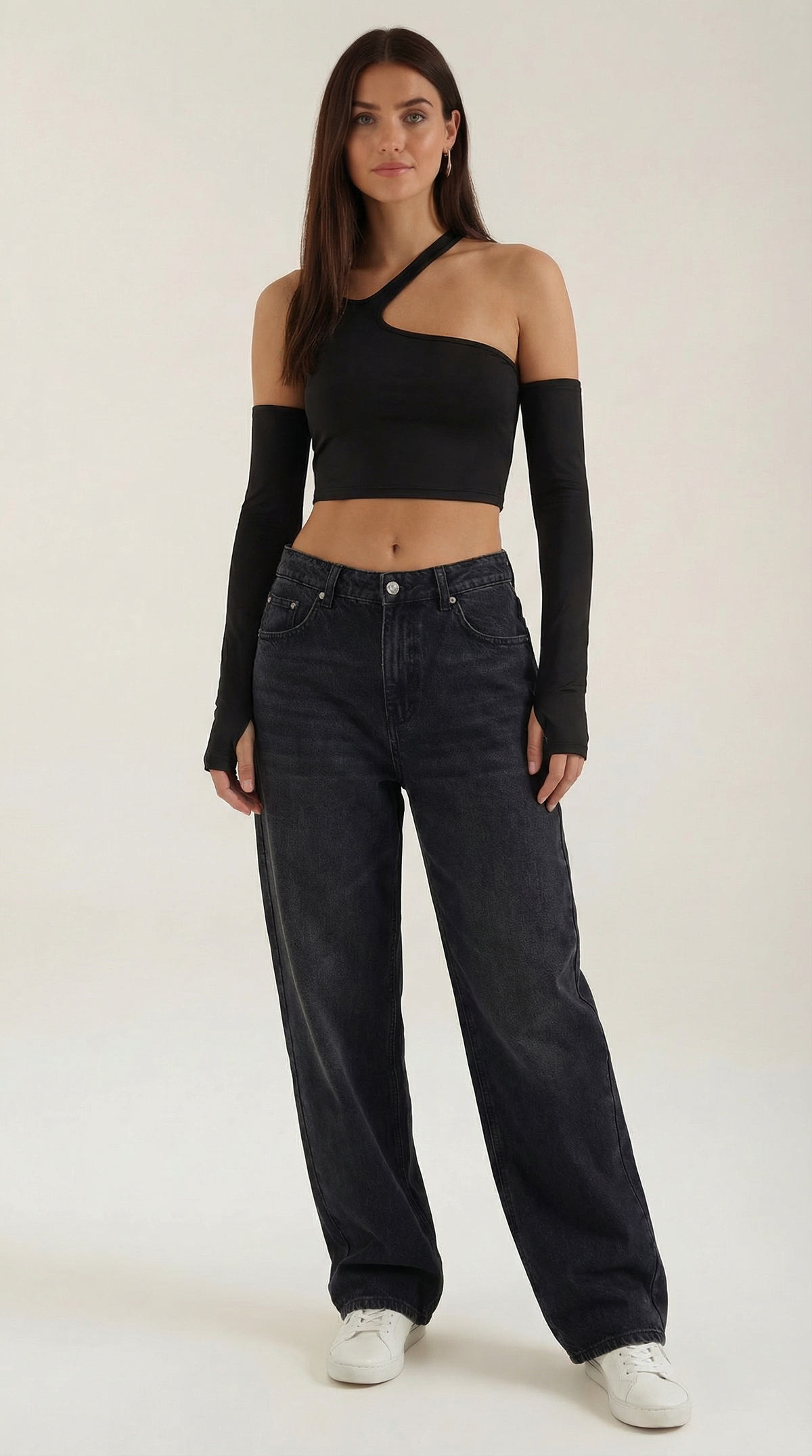 Canotta Donna con Cut-Out e Maniche Staccabili