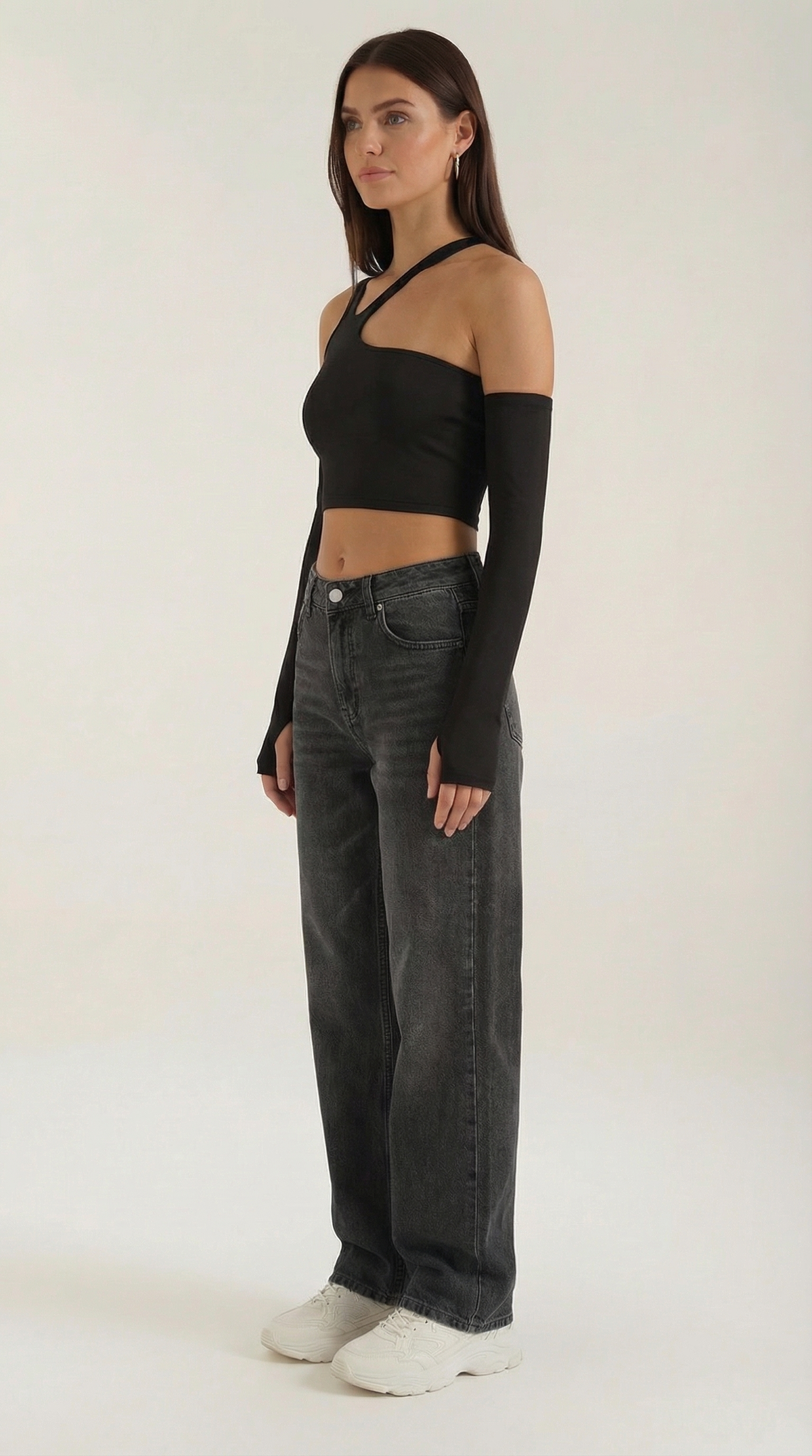 Canotta Donna con Cut-Out e Maniche Staccabili