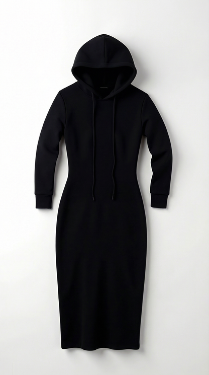 Abito Lungo Donna con Cappuccio