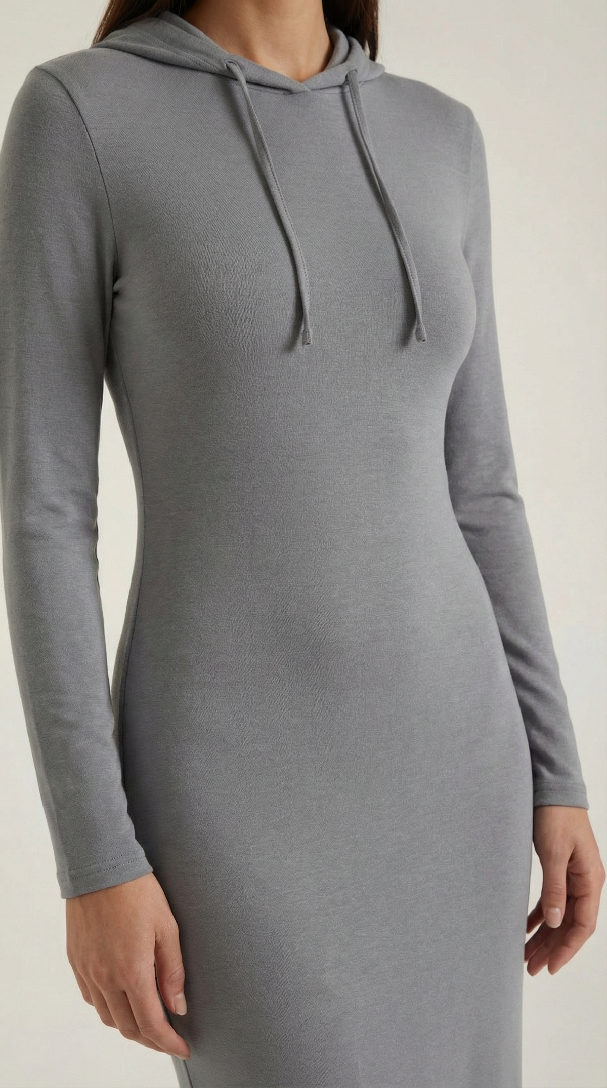 Abito Lungo Donna con Cappuccio