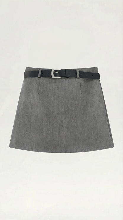 Minigonna Donna a Vita Alta con Shorts Interni