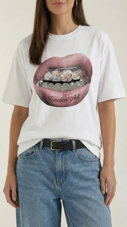 T-Shirt Oversize Donna con Stampa Pop Art