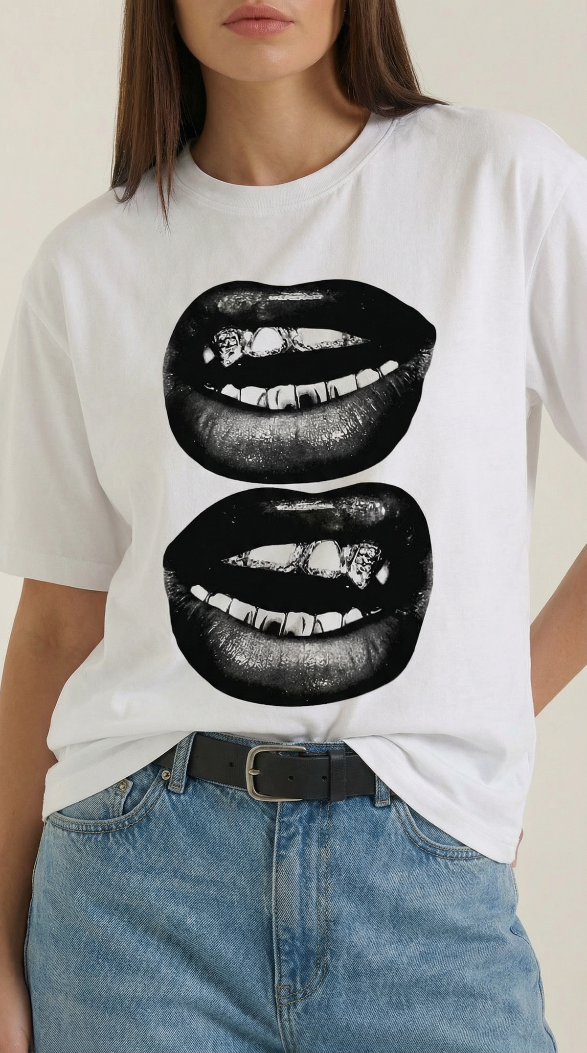 T-Shirt Oversize Donna con Stampa Pop Art