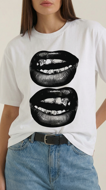 T-Shirt Oversize Donna con Stampa Pop Art