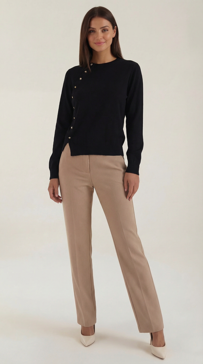 Maglione Donna Asimmetrico con Bottoni