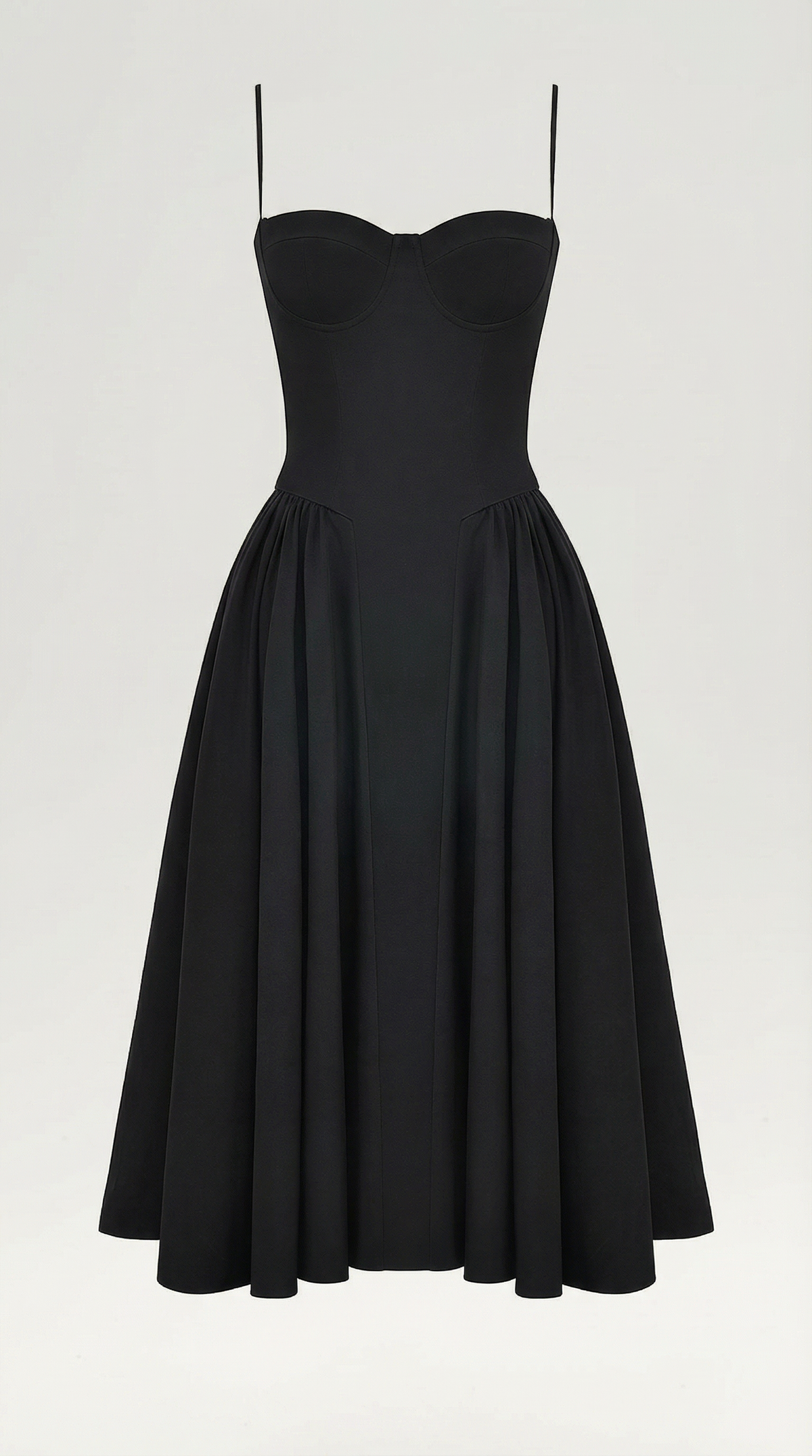 Abito Midi Donna Corsetto con Scollo a Cuore