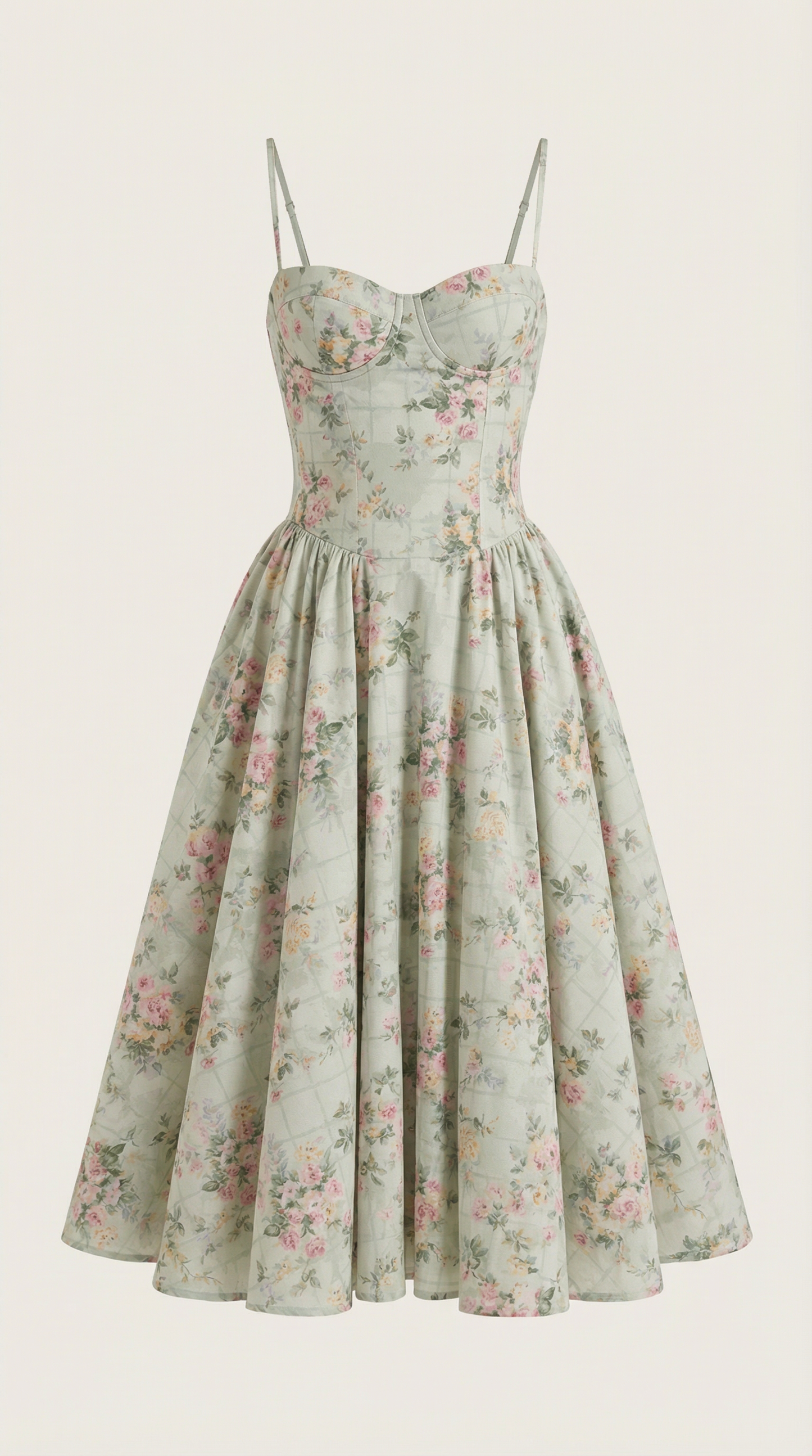 Abito Midi Donna Corsetto con Scollo a Cuore