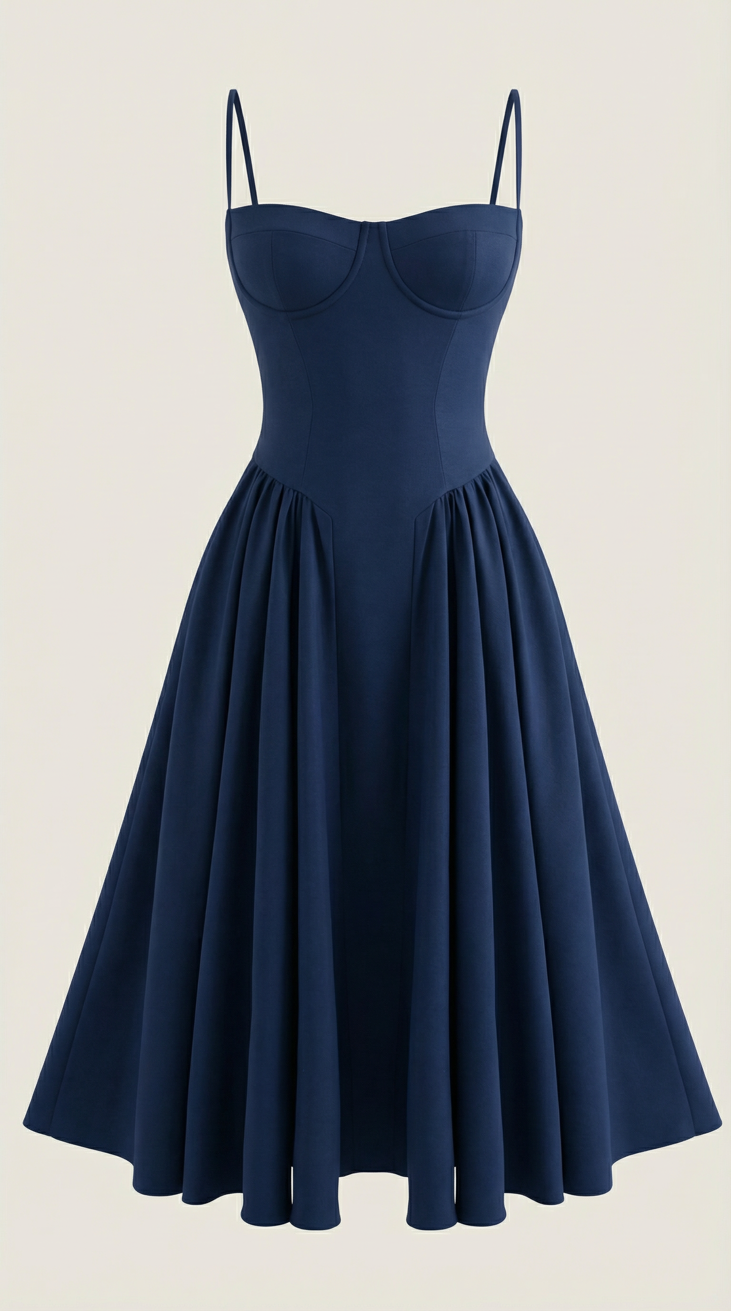 Abito Midi Donna Corsetto con Scollo a Cuore