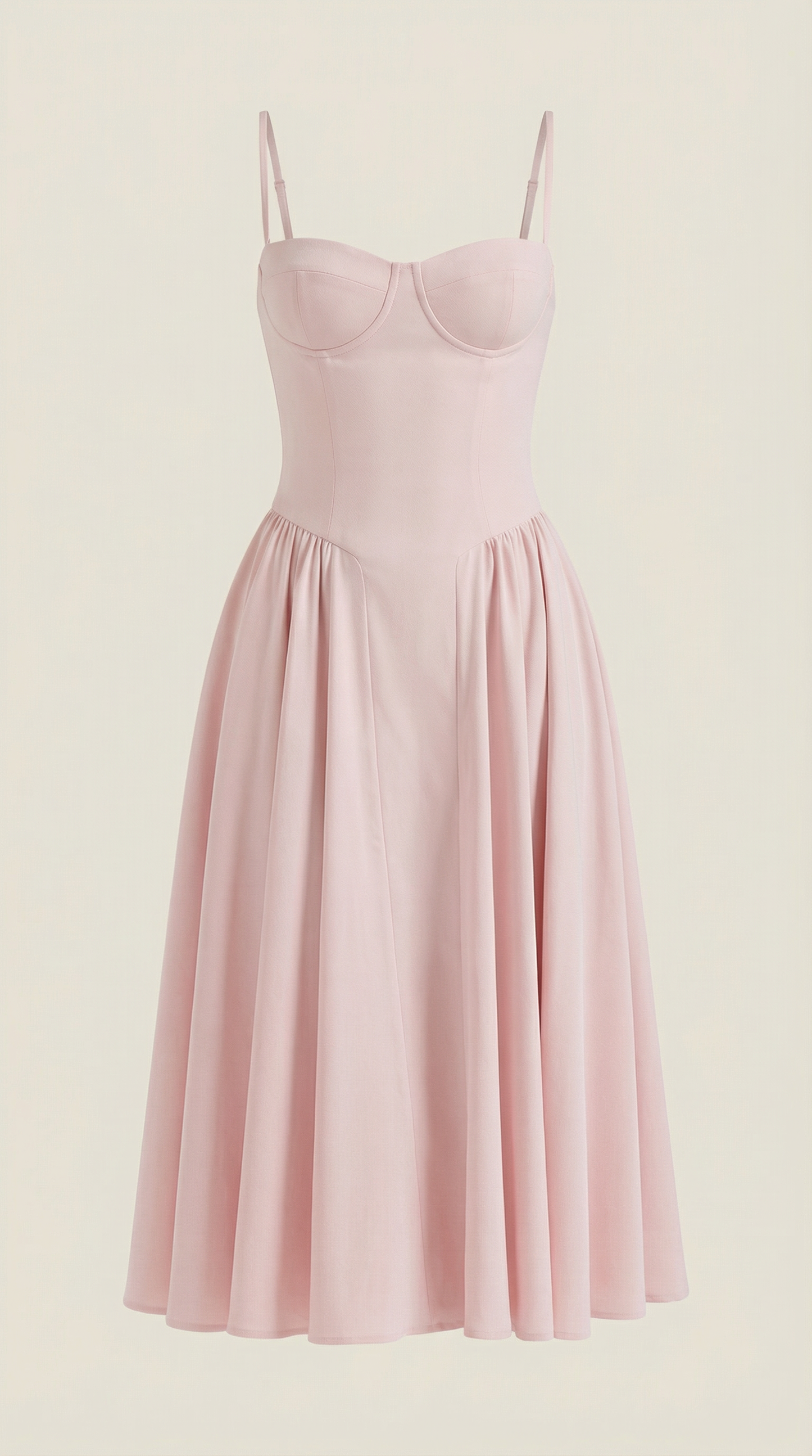 Abito Midi Donna Corsetto con Scollo a Cuore